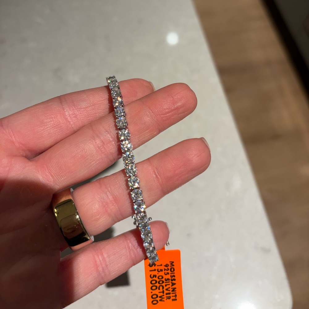 Silver .925 Tennis Bracelet with Moissanite 15 ctw